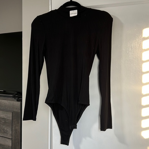 Moc-neck thin long sleeve black bodysuit never worn - Picture 1 of 4